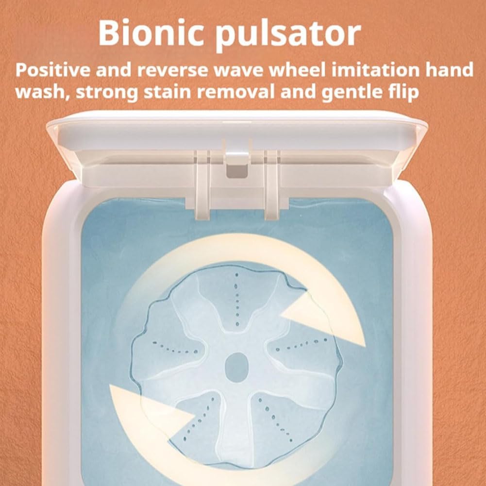 Mini lave-linge portable - 12L - double mode, minuterie, lumière bleue