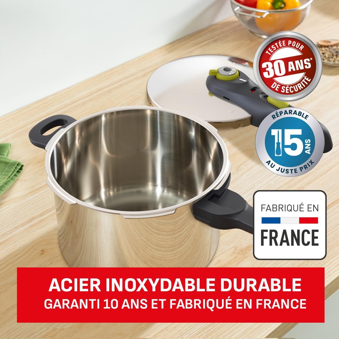 Tefal - Secure 5 Neo - 8L inox - induction, 2 programmes, 5 sécurités, P2534438