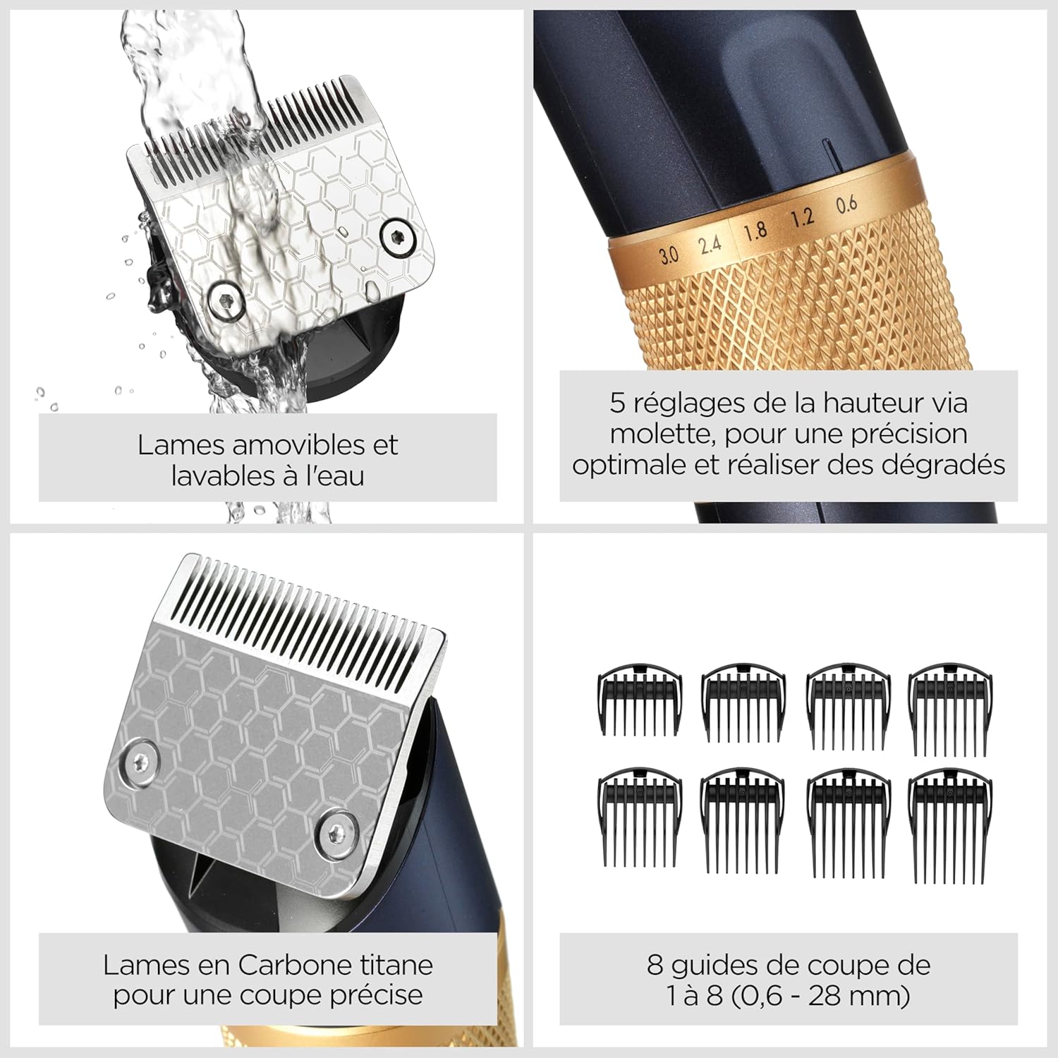 BaByliss - Tondeuse Lithium, pro sans fil, 45 longueurs réglables, E986E