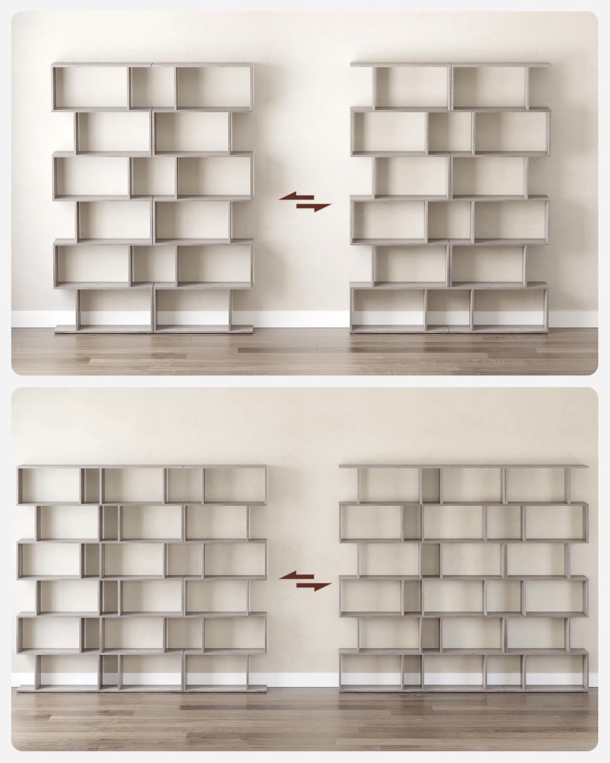 VASAGLE - étagère 6 niveaux, 24x70x191,6 cm, séparateur, rangement, LBC061M01