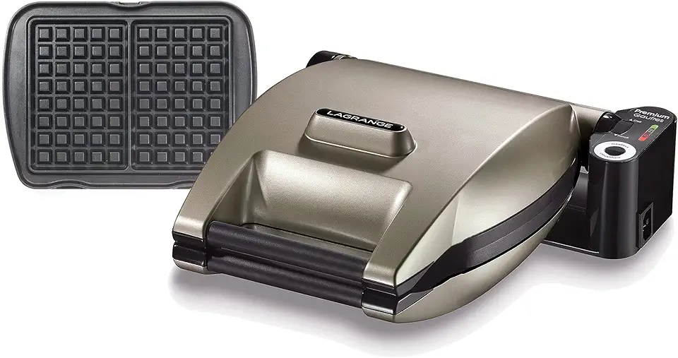 LAGRANGE - Gaufrier Premium - 1200W, plaques amovibles, réversible, nettoyage facile - 019122
