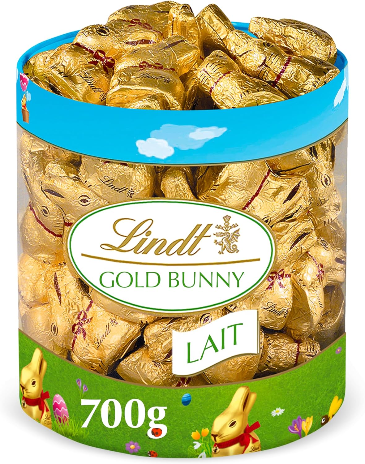 Lindt - Mini moulages Lapin Or - 700g - Chocolat au lait, spécial Pâques