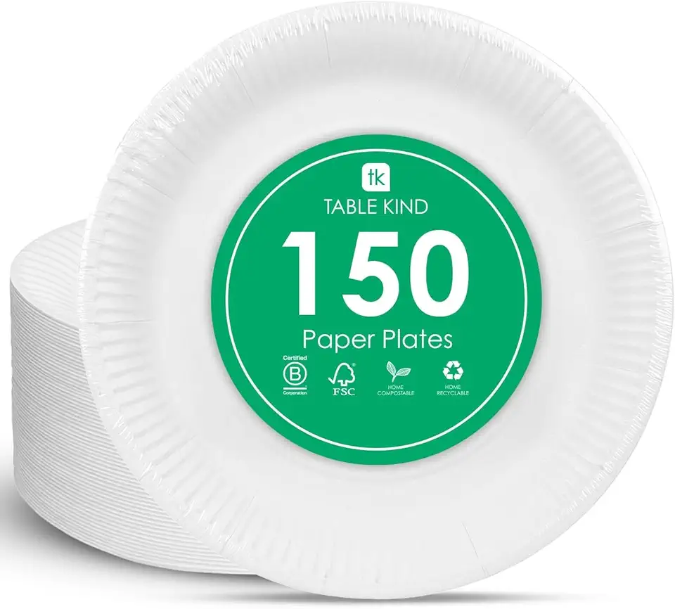 Talking Tables - assiettes en carton jetables 22cm - lot de 150, blanc