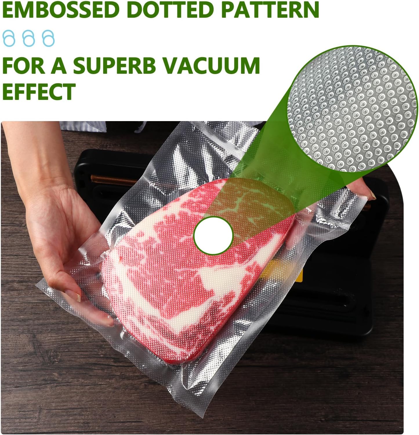 Diboniur - rouleau sac sous vide - 28/25/20x300cm - réutilisable, compatible toutes machines