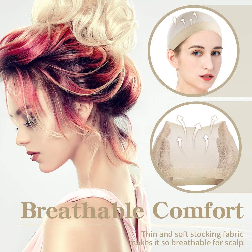 Dreamlover - Bonnets de Perruque - Lot de 12 - Filets fins couleur nude