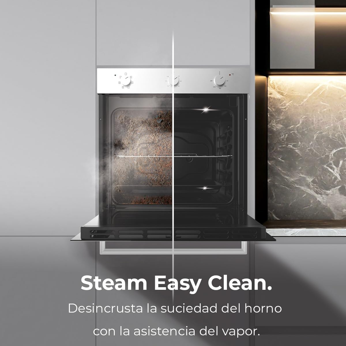 Cecotec - Bolero Hexa M236000 - four encastrable 70L - multifonctions, minuterie, classe A, 2800W, triple vitrage M23600