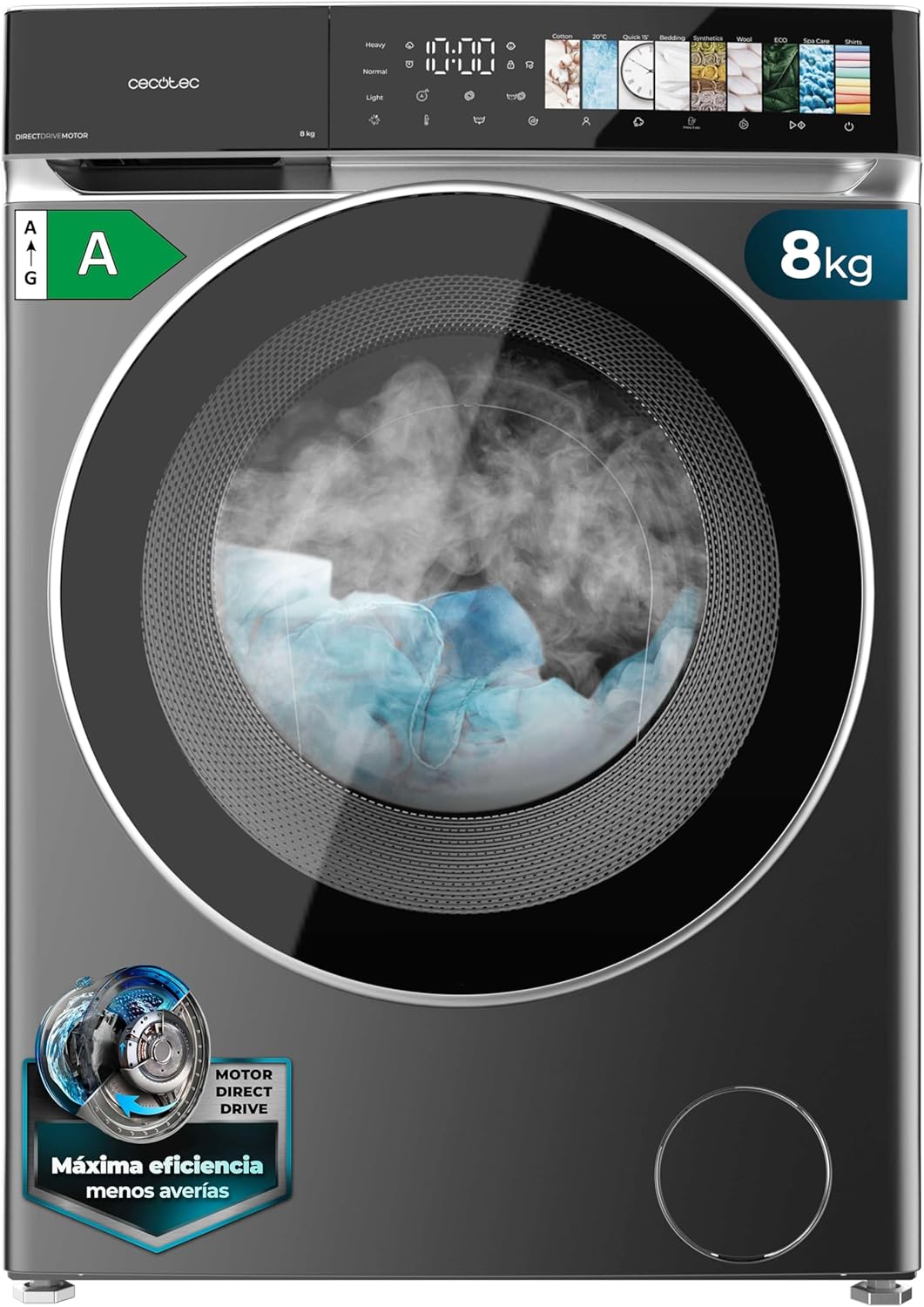 Cecotec - lave-linge frontale série - 60x85x56 cm - 8 kg, 1200 trs/min