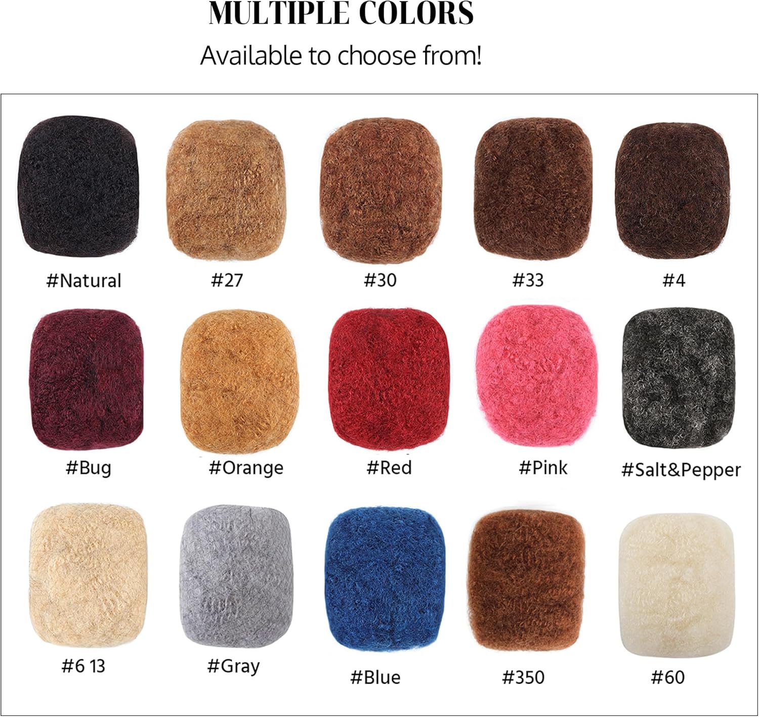 Extension cheveux naturels afro kinky - 8 pouces, 2 paquets, noir naturel