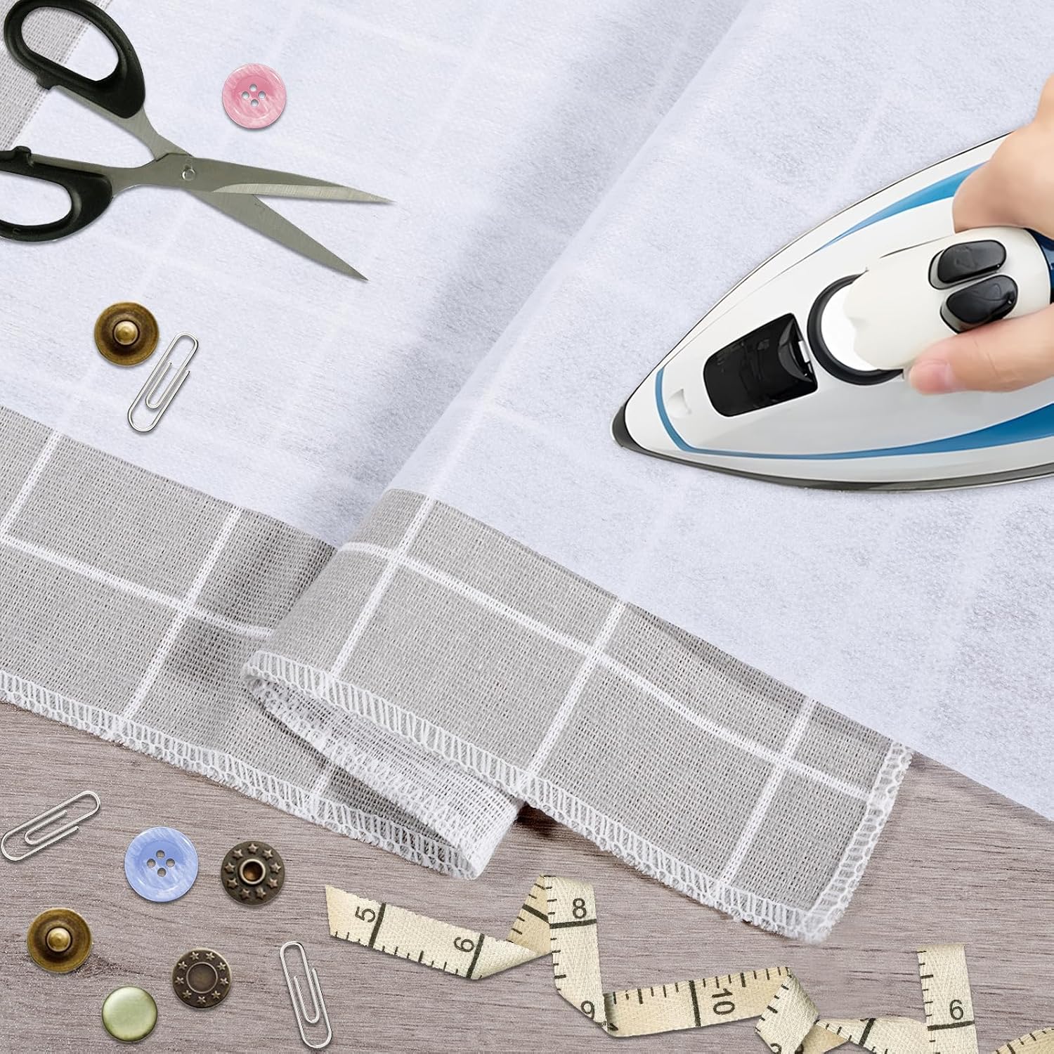 Entoilage thermocollant - 100x200 cm - blanc, non tissé, découpable