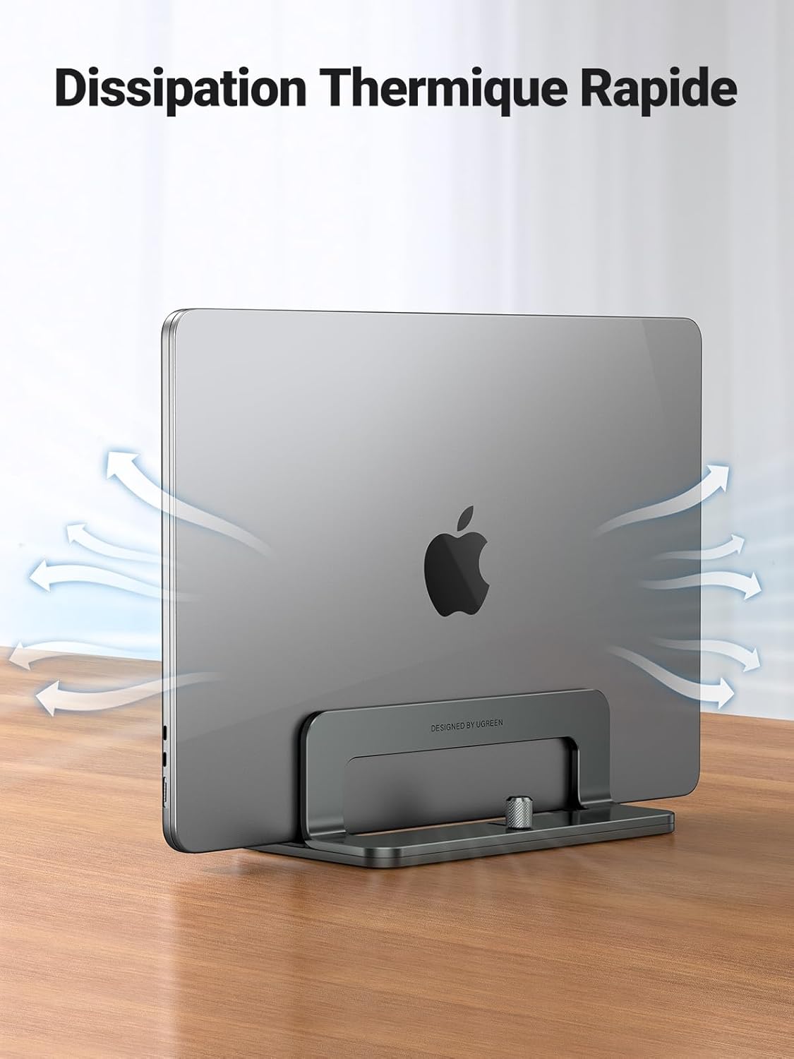 UGREEN - Support Vertical Aluminium - réglable - MacBook, PC, iPad Pro, gris