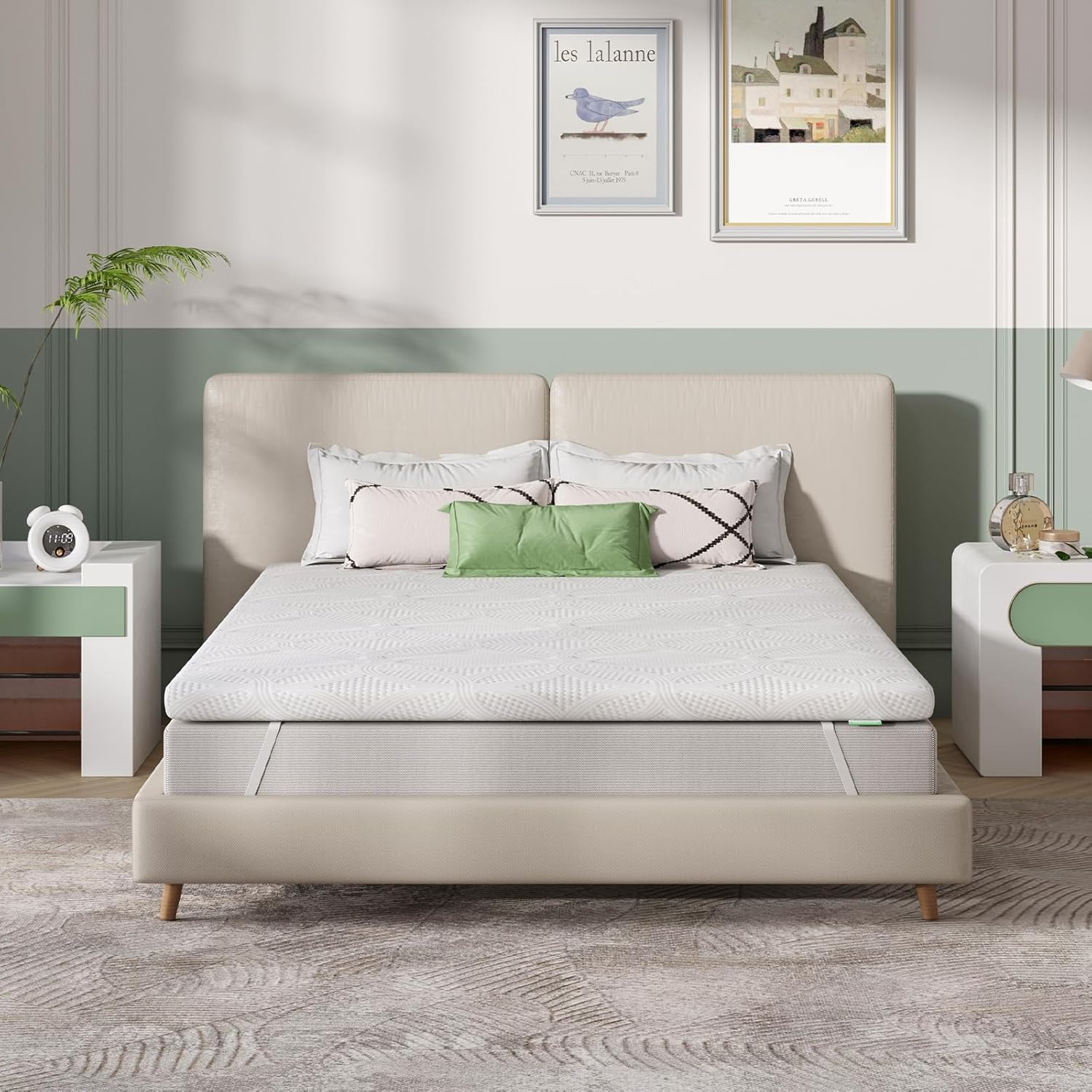 Novilla - Gel Memory Foam Surmatelas - 140x200 cm - 5cm, antidérapant, housse lavable, sans odeur