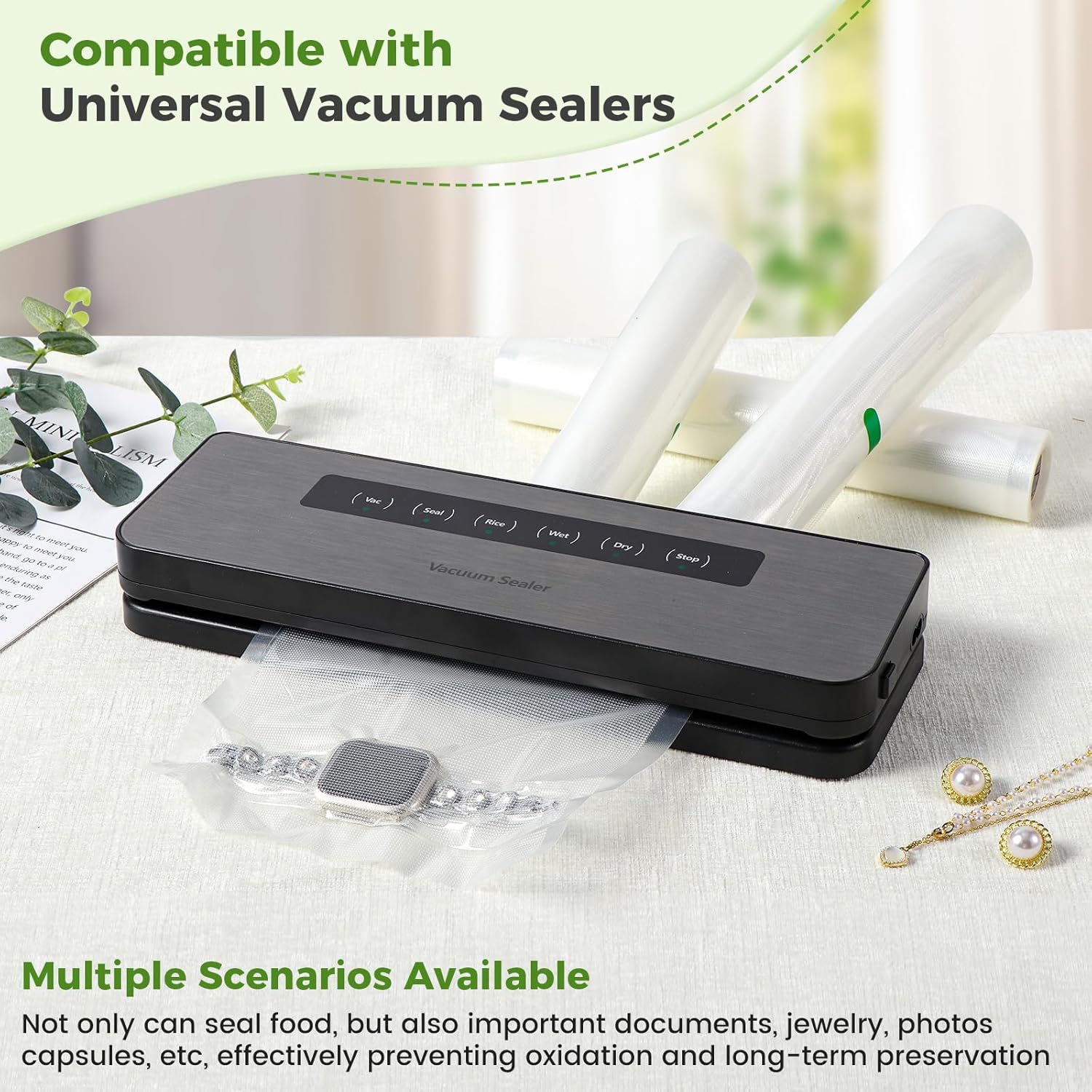 Diboniur - sacs sous vide alimentaire - 28/25/20x300cm - réutilisables, compatibles toutes machines