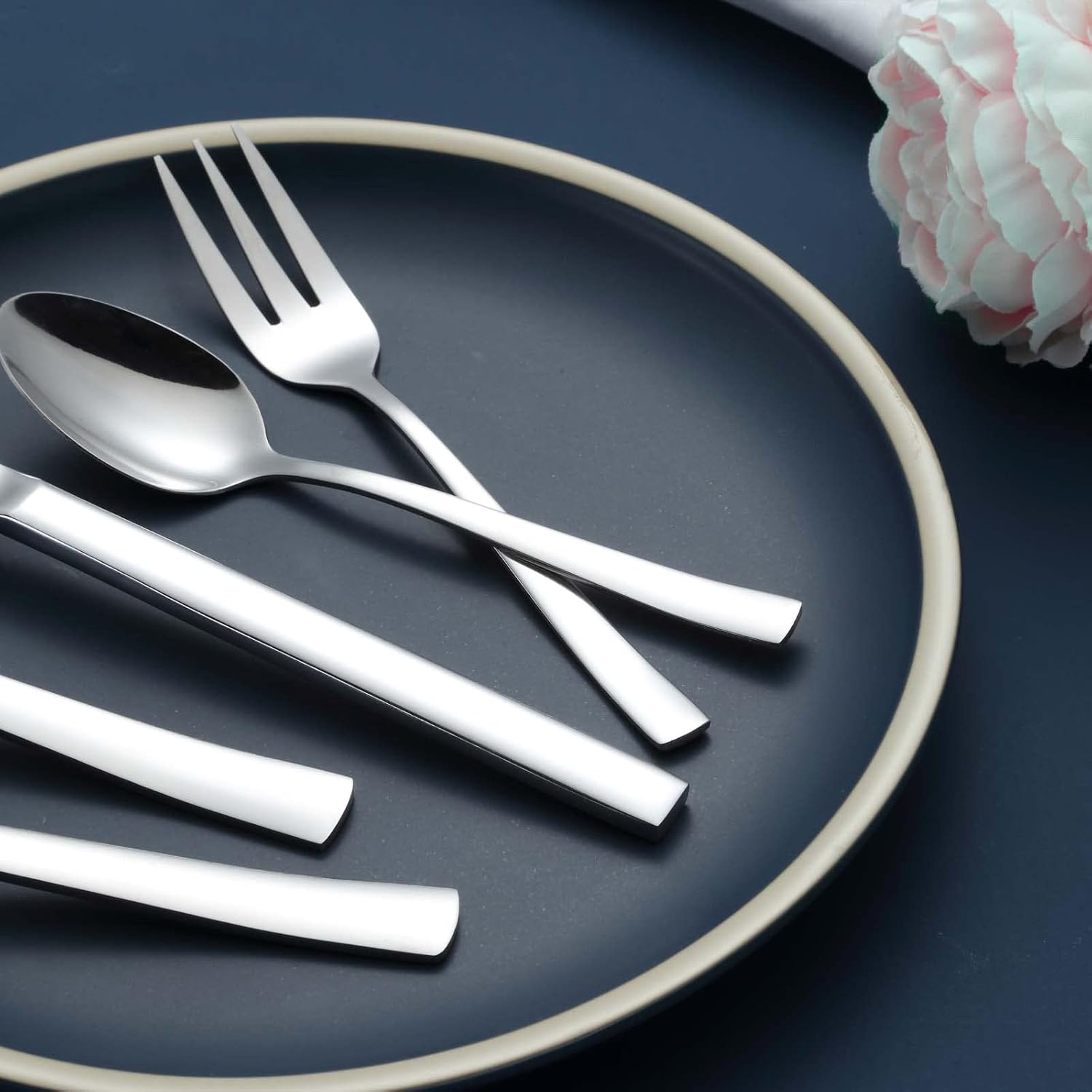 Hunnycook - couverts inox 60 pièces - pour 12 personnes, lavable