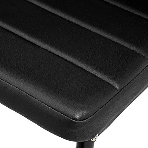 Chaises de salle à manger - lot de 6, assise rembourrée épaisse - noir