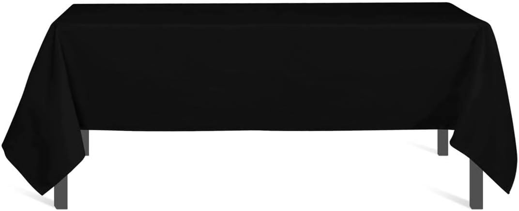 Soleil d'ocre - Alix nappes rectangle anti-t âche - 160x270 cm - polyester noir