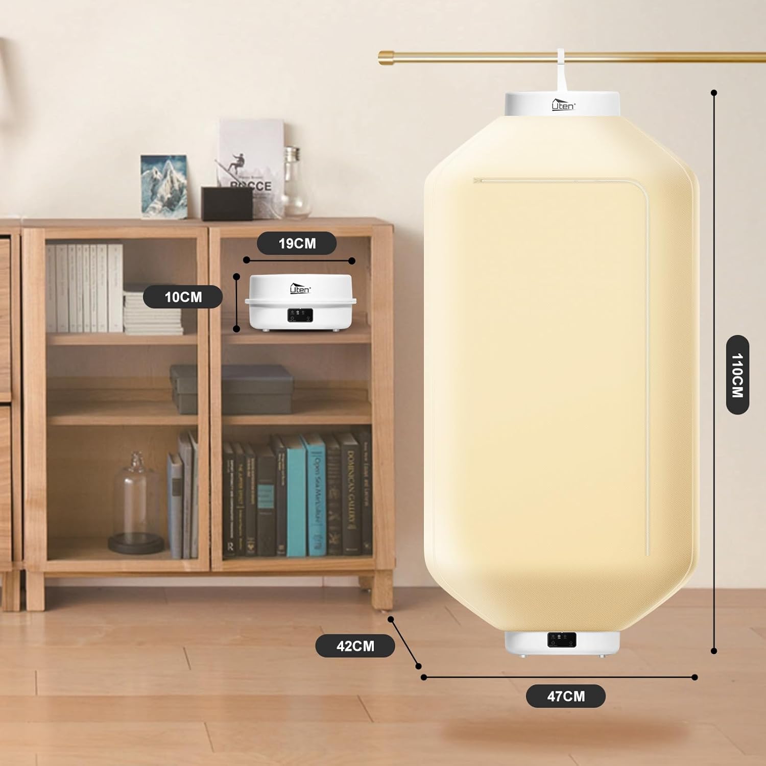 Uten - mini séchoir suspendu - compact 600W - minuterie, arrêt auto