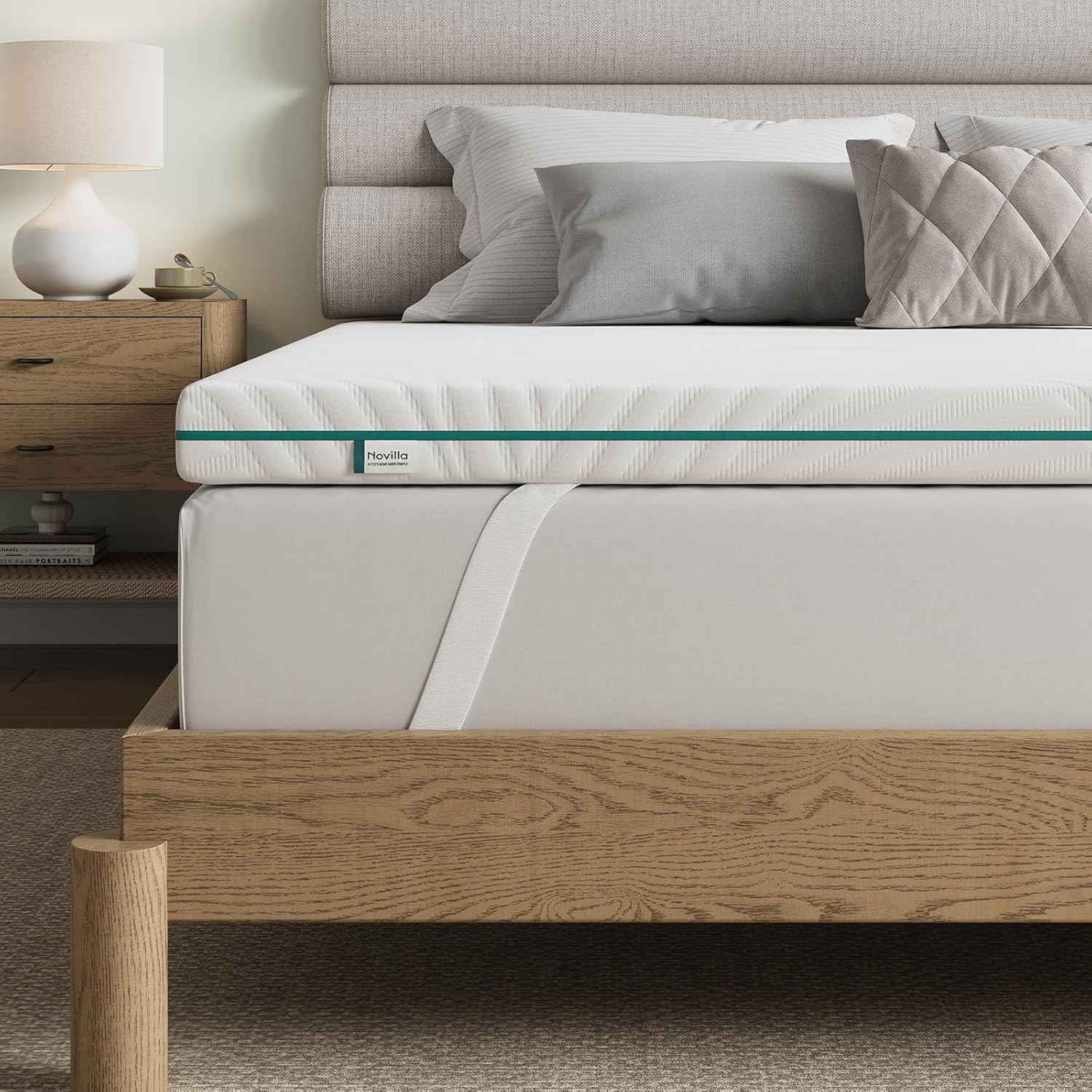 Novilla - Surmatelas mémoire de forme - 160x190 cm - 7,5 cm, housse lavable, antidérapant