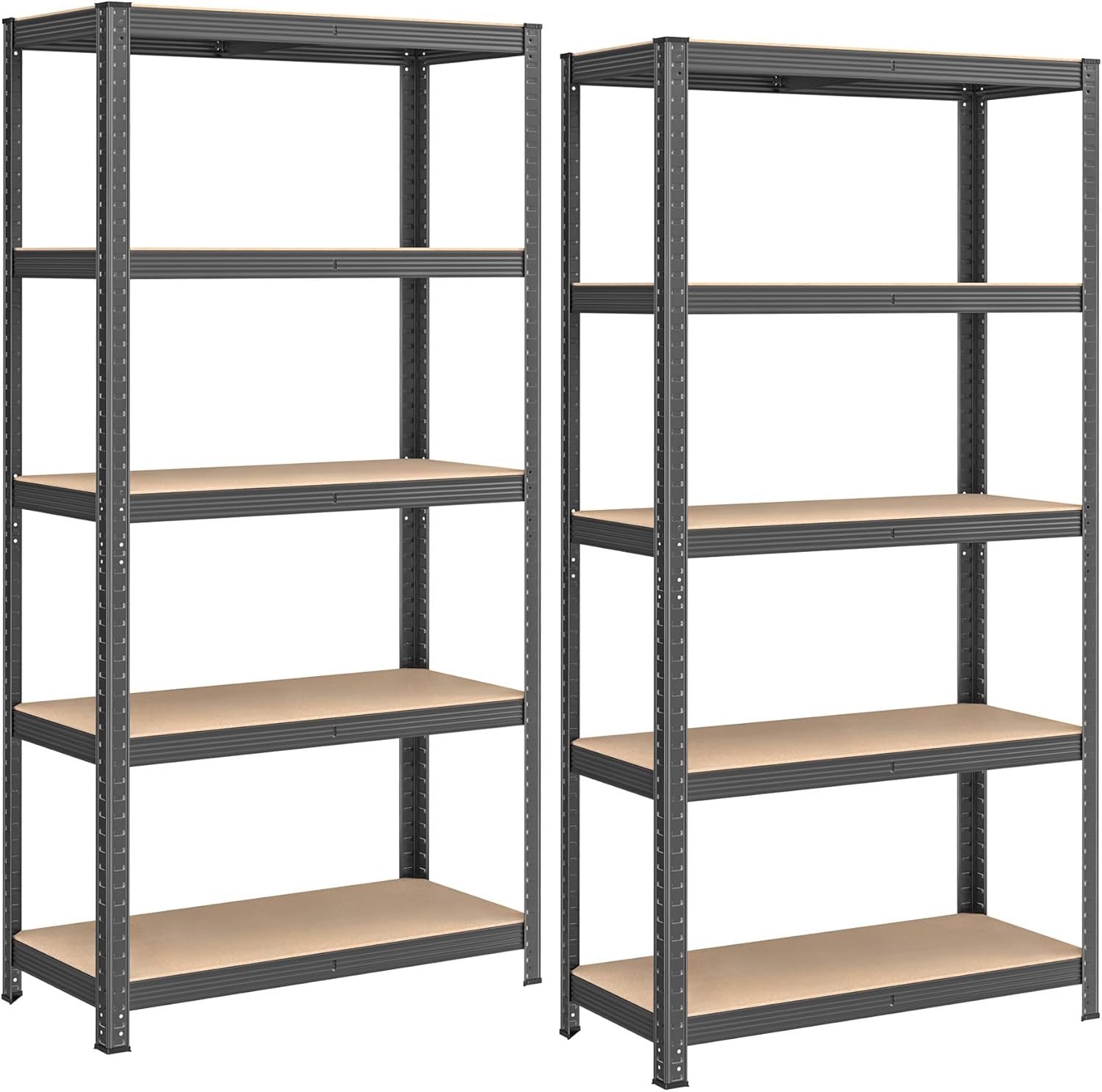 SONGMICS - étagère industrielle lot de 2, 5 niveaux, 875 kg, 40x90x180 cm, GLR040G02