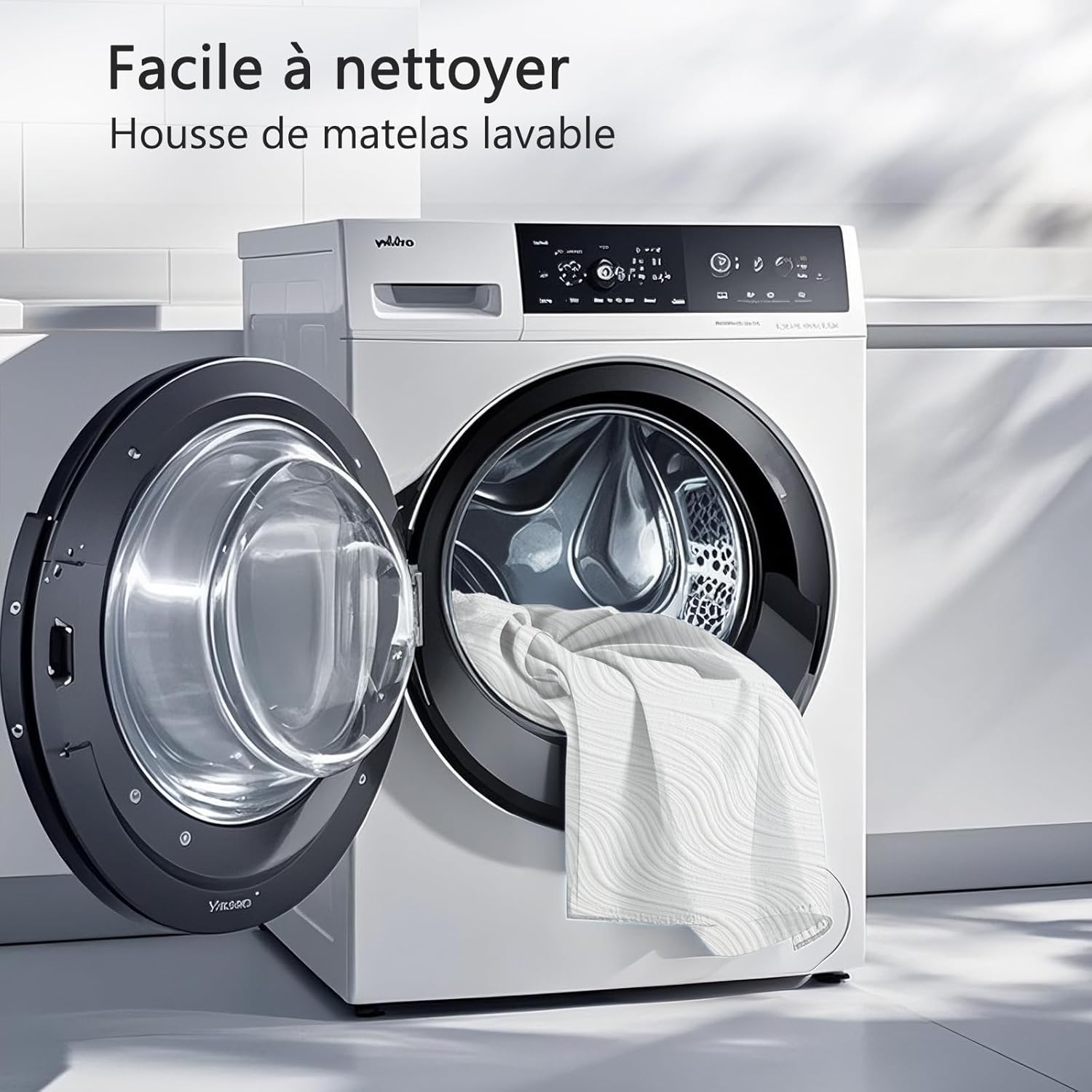 Matelas - 140x190cm - 22cm, soutien équilibré, housse lavable