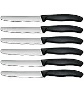 Hunnycook Lot de 6 couteaux à petit-déjeuner, couteaux de table crantés, couteaux à petits pains, couteaux à petit-déjeuner...
