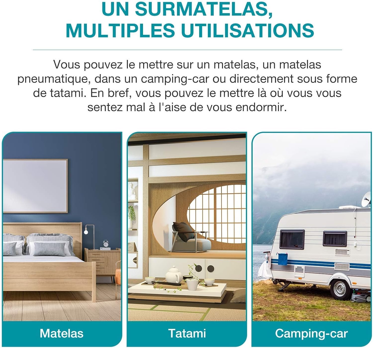 BedStory - Surmatelas Mémoire Gel 160x200cm - 10cm, housse lavable