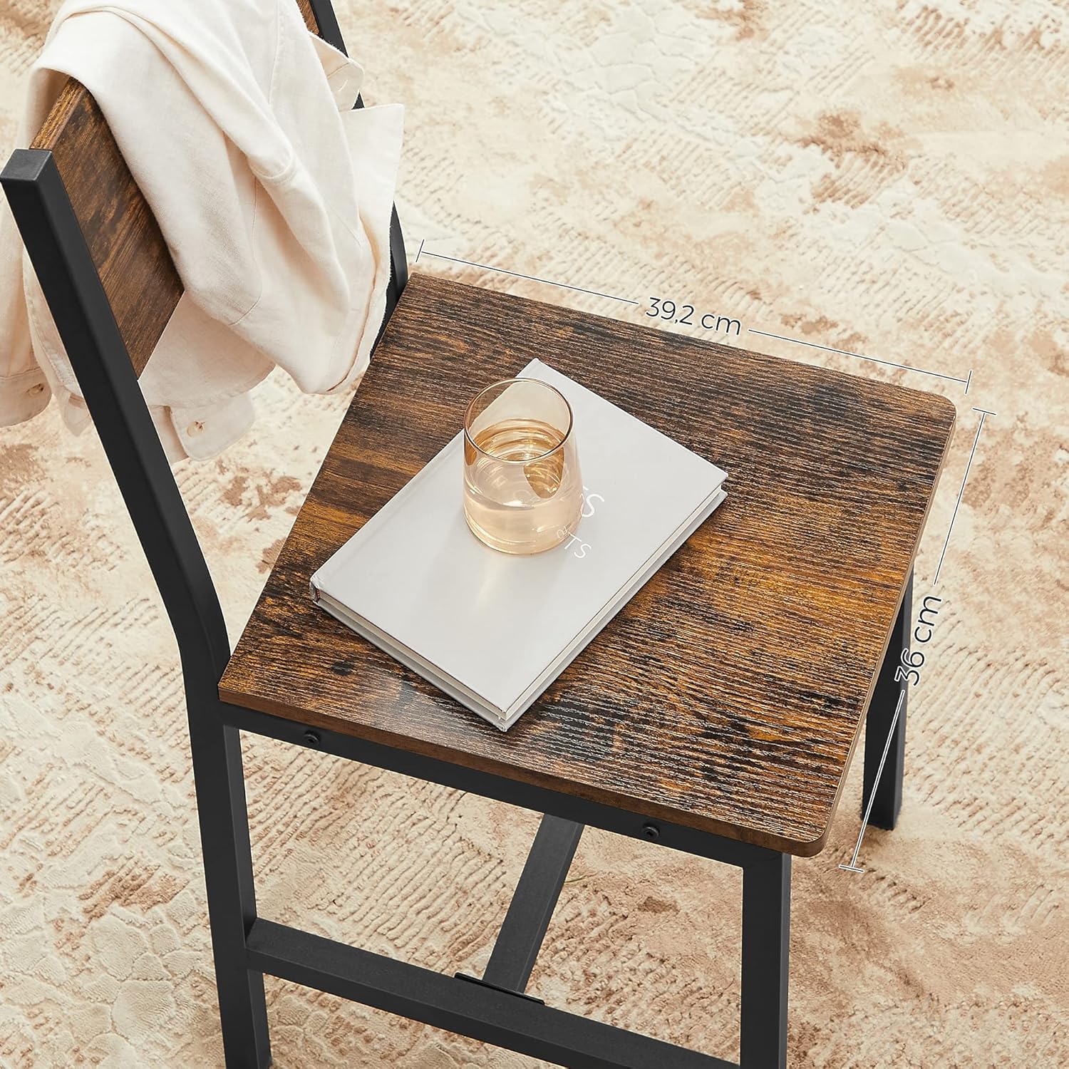 VASAGLE - chaise salle à manger lot de 2 - acier robuste - style industriel LDC092B01V1