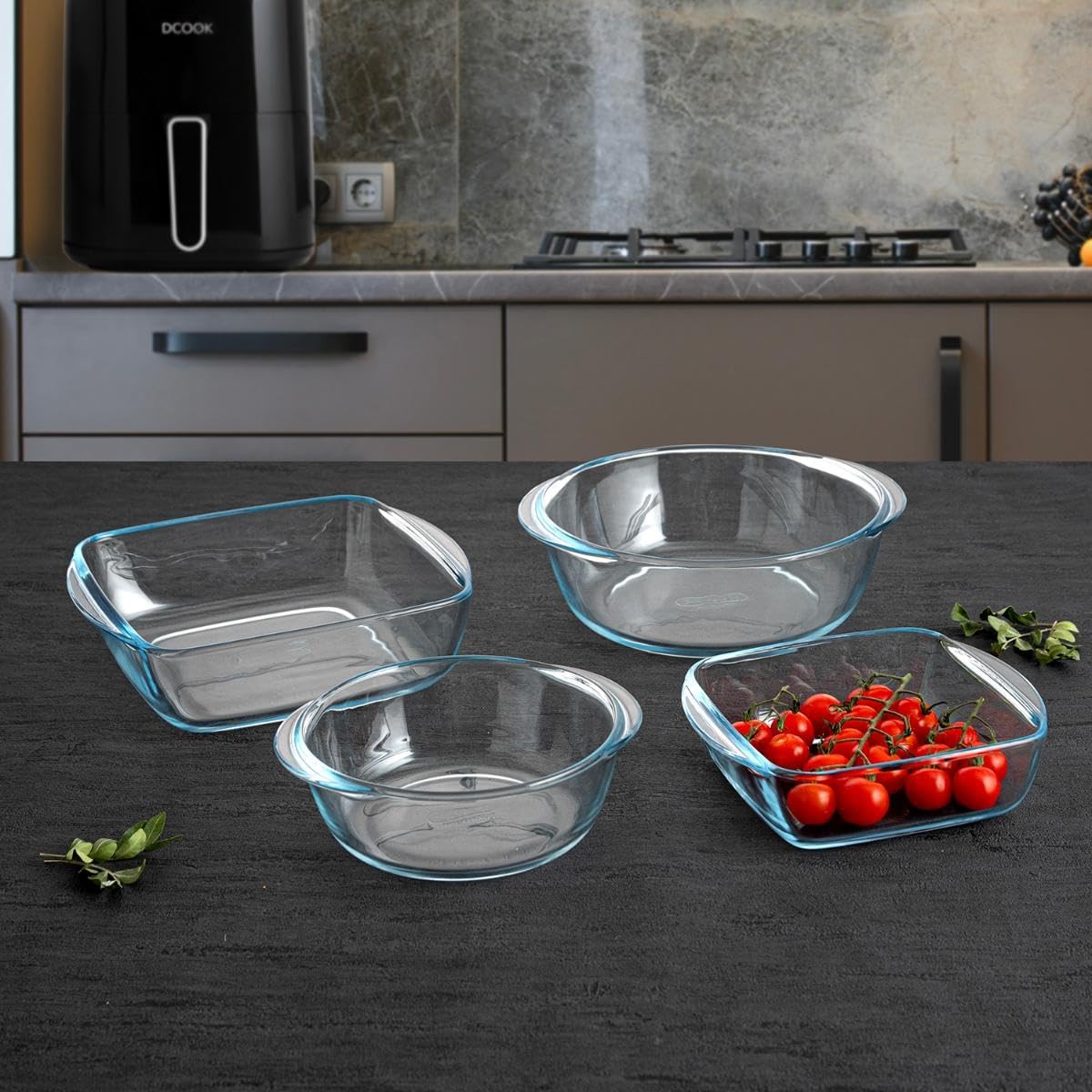 Pyrex - Airfryer carré - 20x17 cm - verre transparent 1L