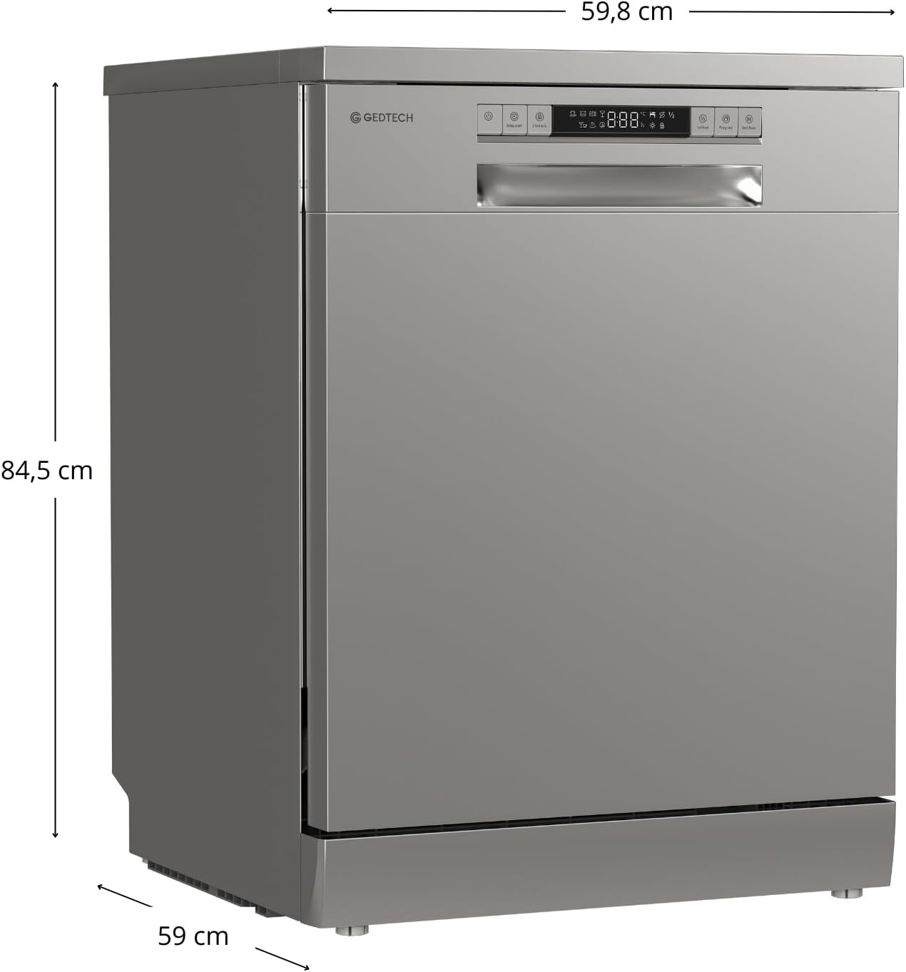 GEDTECH - Lave-vaisselle 14 couverts - 46 dB - départ différé - GLV1446SL