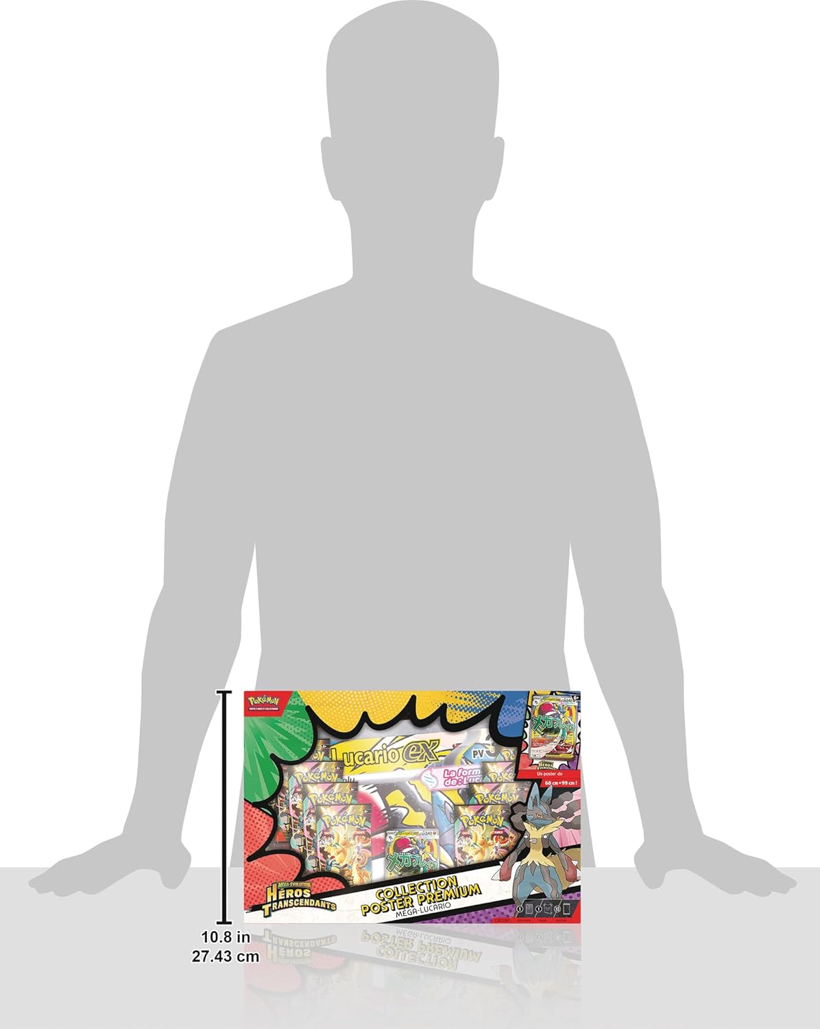 Pokémon - Collection Poster Premium Méga-Évolution Héros Transcendants - 1 carte promo brillante, poster double face, 10