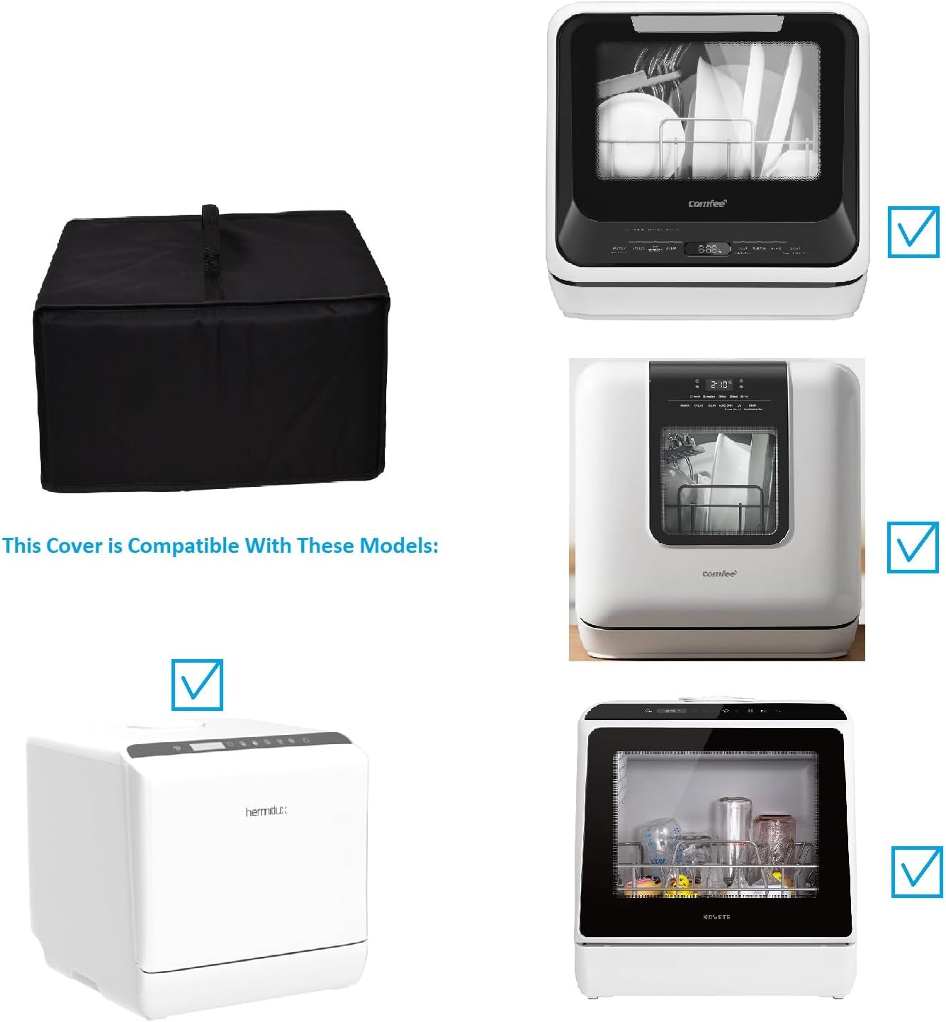 Housse lave-vaisselle mini, étanche, résistante, 5L/6L, protection