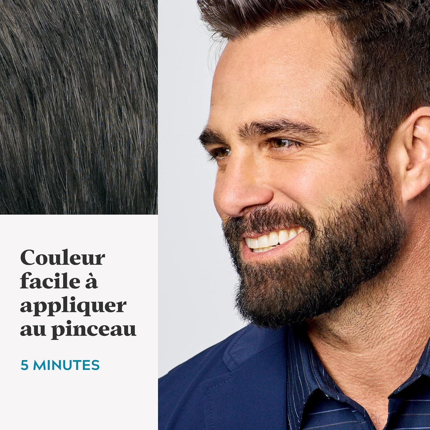 Just For Men - coloration barbe et moustache - naturel, sans ammoniaque, couvre poils gris, peigne - M45