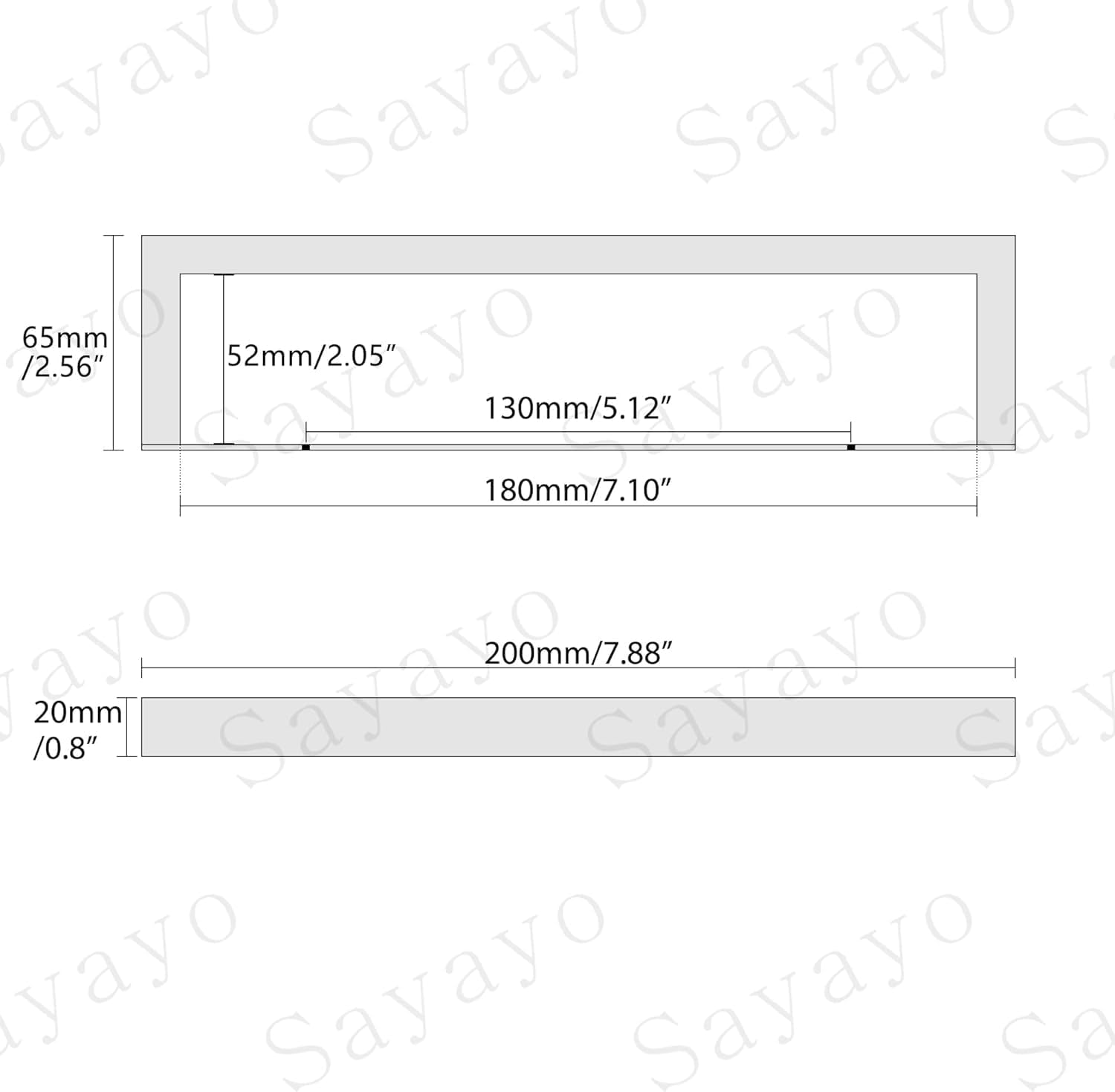 SAYAYO - Porte-serviette mural 20cm - inox noir, sans perçage, EGJF020-B-2023