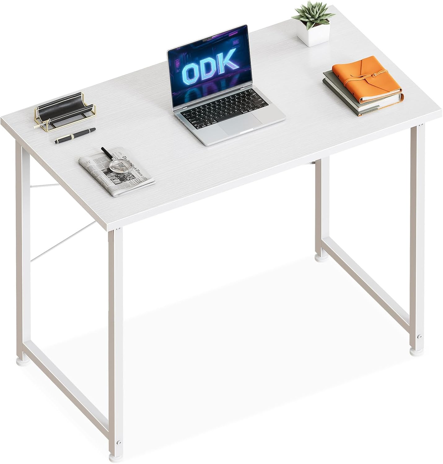 ODK - Petit bureau d'ordinateur - 80x40cm - blanc, table d'étude