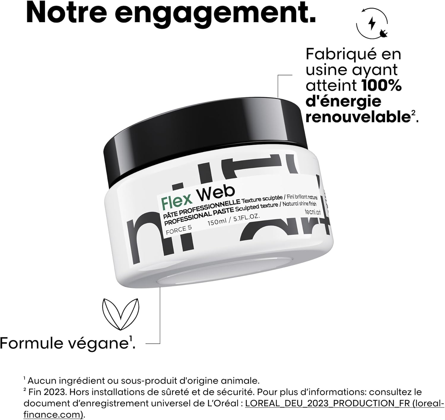 L'Oréal Professionnel - Tecni Art - 150ml - Pâte sculptante force 5, fixation longue, sans résidus