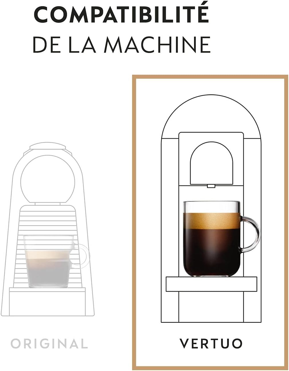 Nespresso - Vertuo Voltesso - 40ml espresso - Intensité 4, 50 capsules