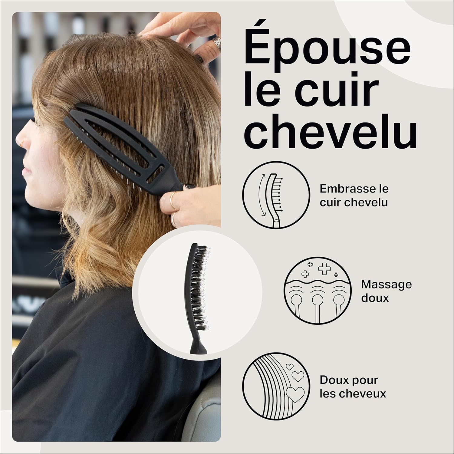 Olivia Garden - Fingerbrush Care Iconic - brosse démêlante, poils sanglier & nylon, brillance ultime