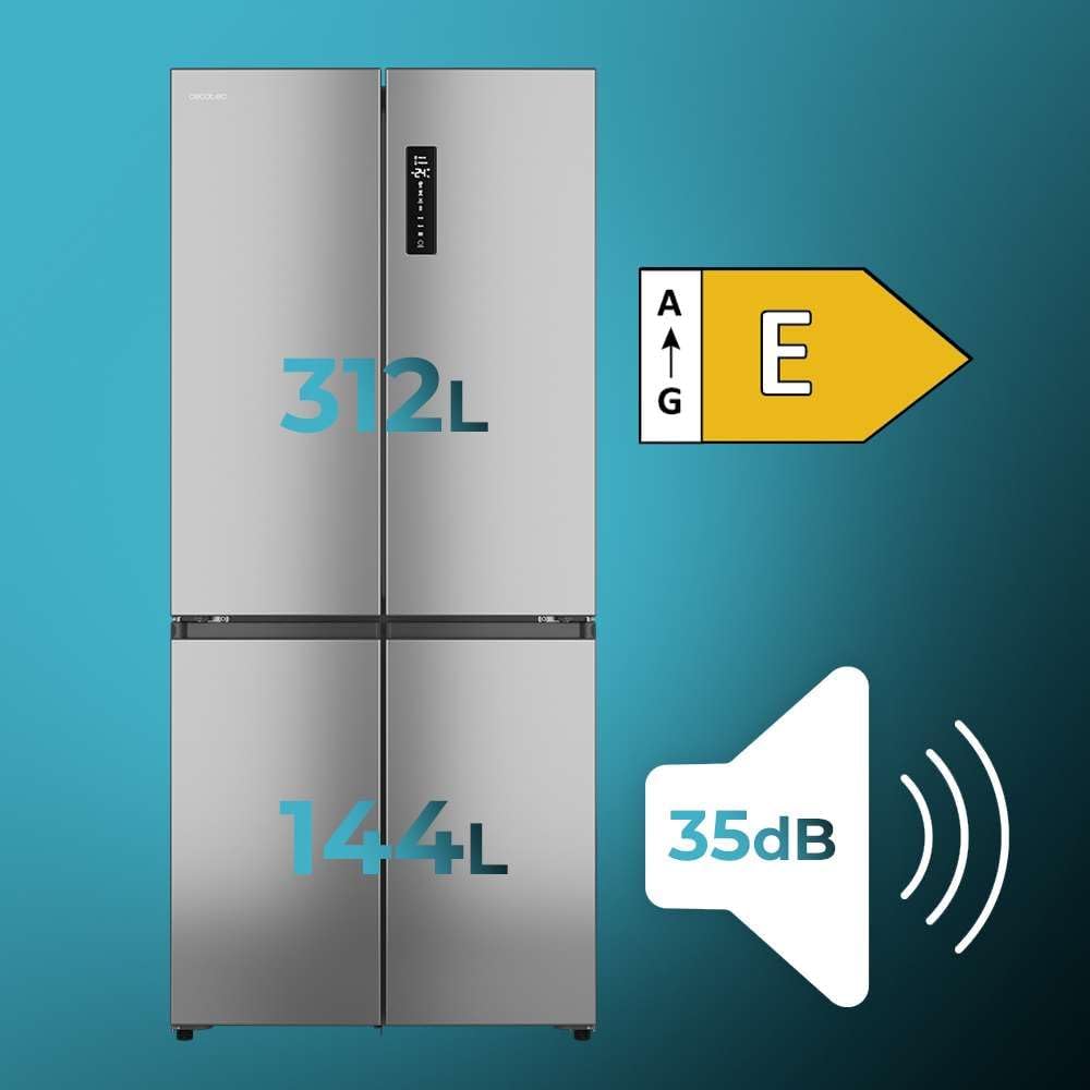 Cecotec - Bolero CoolMarket 4D - 189x83 cm - 456 L, No Frost, Inverter, 4 portes, 4D 456 SBI