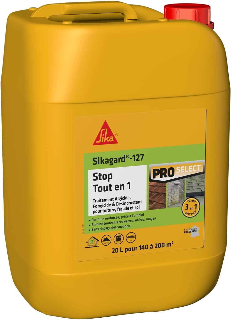 Sika - Sikagard 127 Stop Tout en 1 - 20L - algicide, fongicide, prêt à l'emploi, façades et toiture - Sikagard127