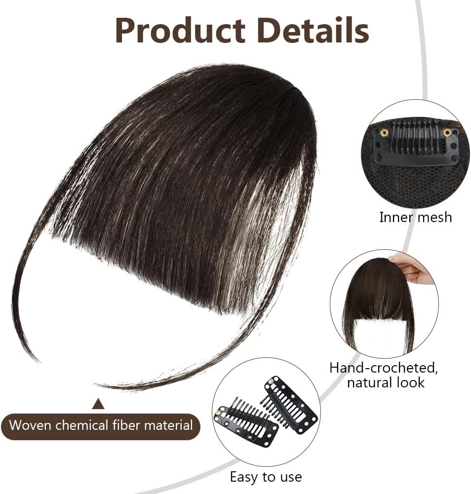 LOPHE - extensions à clipser - frange incurvée brun noir - transformation rapide