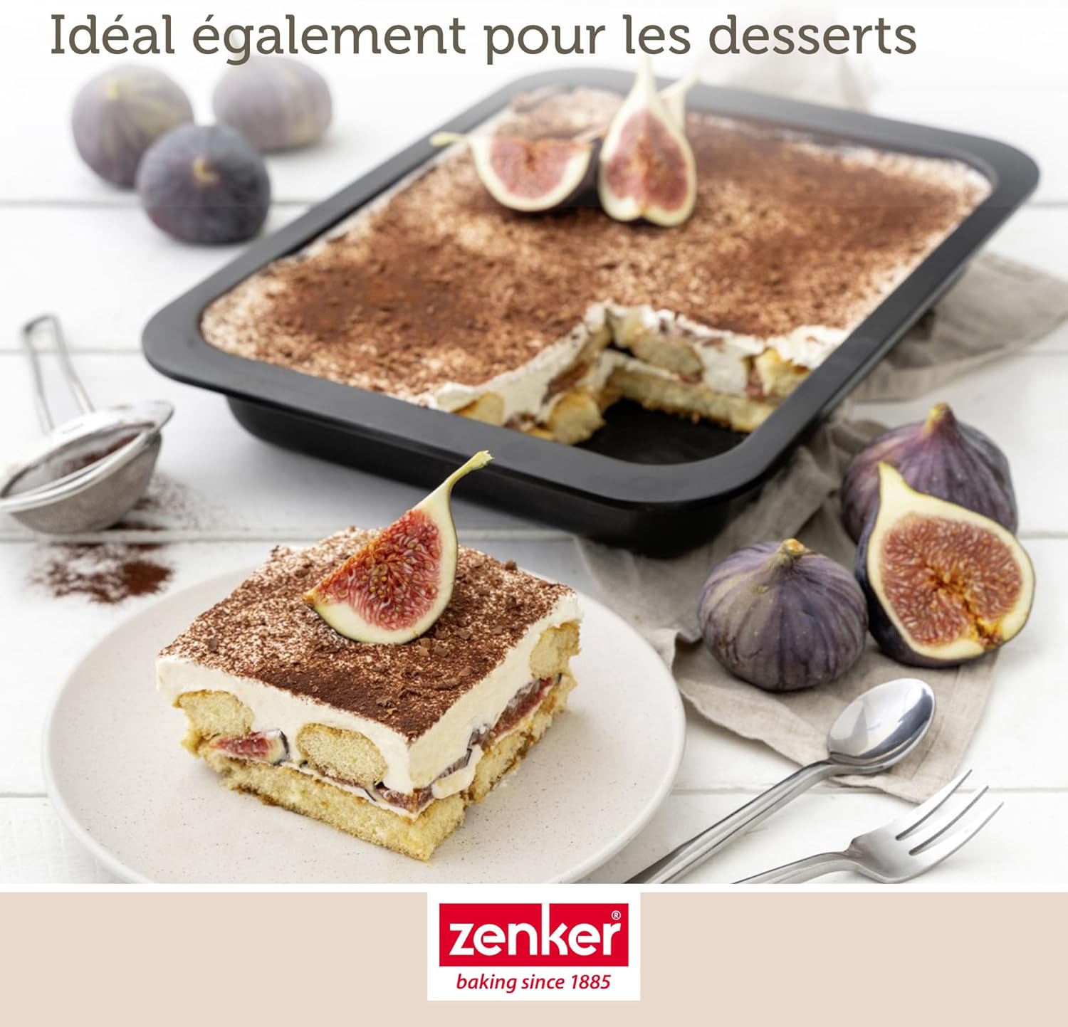 Zenker - plat à lasagne 36x27x5 cm - inox noir, plat à four