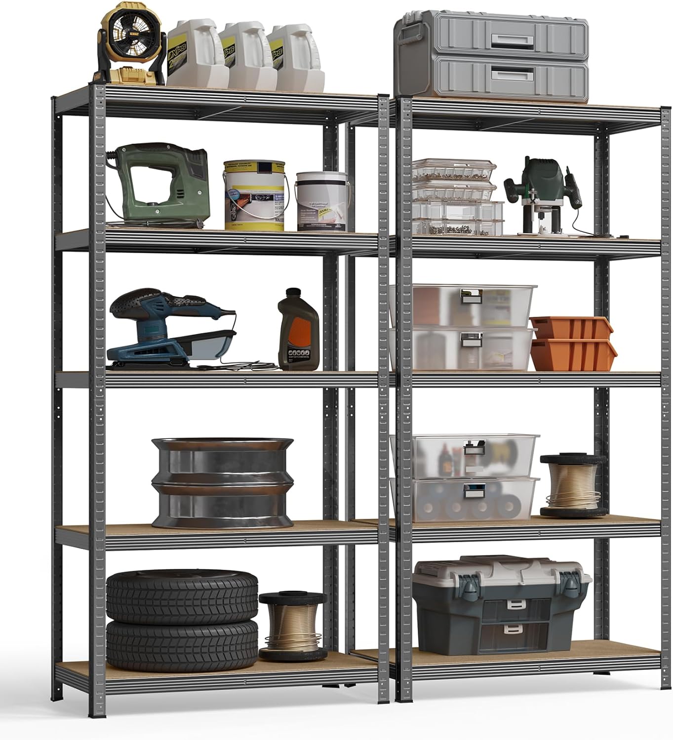 SONGMICS - étagère à 5 niveaux - 50x100x200cm - 600kg, planches réglables, style industriel - GLR050G02