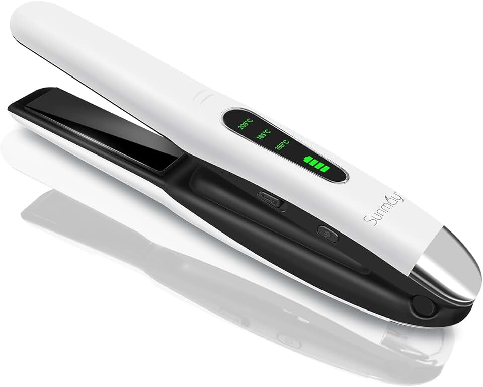 SUNMAY - Voga - mini taille - lisseur boucleur titane, sans fil, 3 T°, USB, 5000mAh