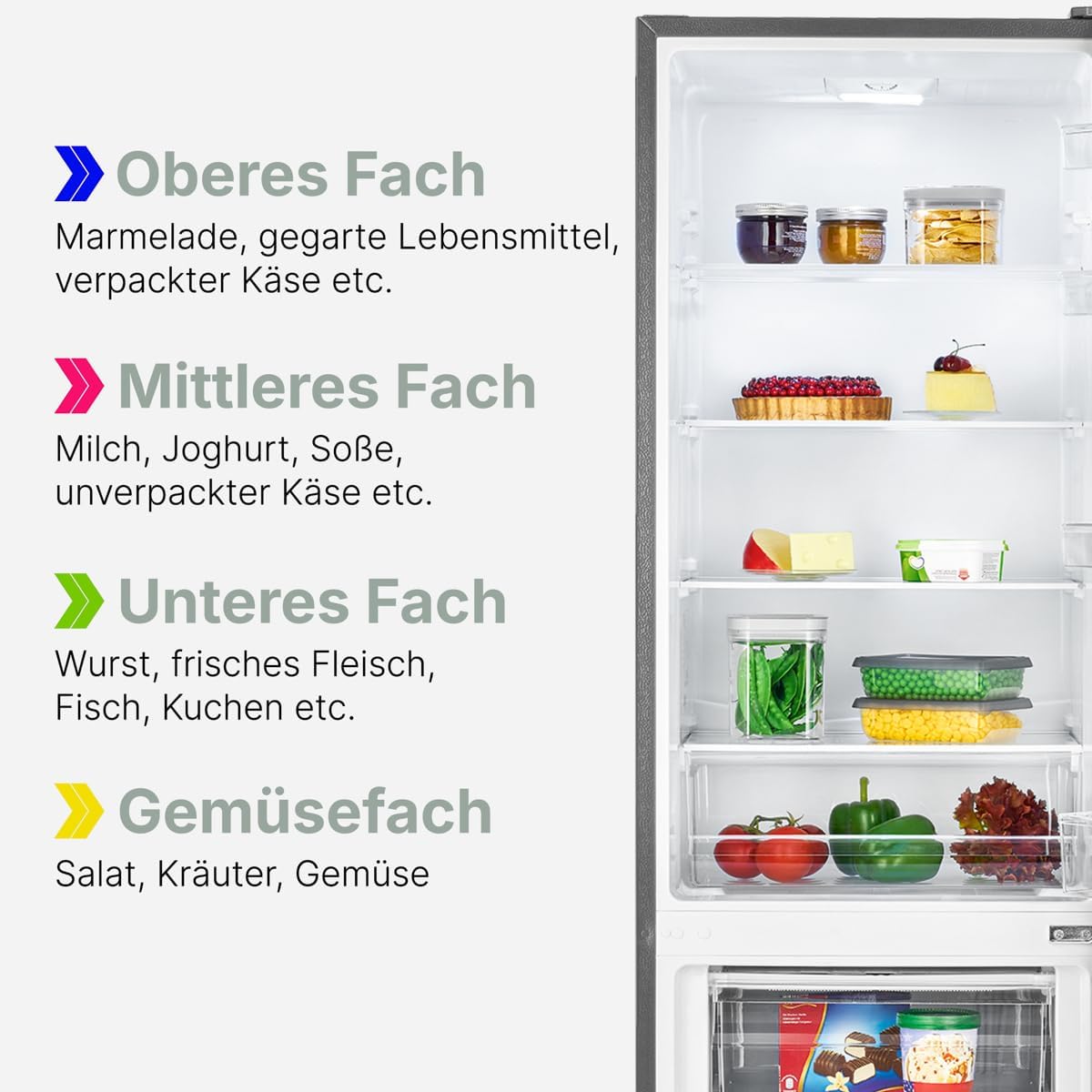 Bomann - KG7353 - réfrigérateur-congélateur 55cm, 268L, éclairage LED, inox