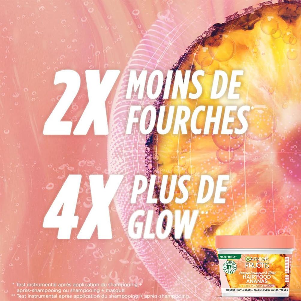 Garnier - Fructis Hair Food Ananas - coffret soin cheveux longs - routine nourrissante vegan 3 produits