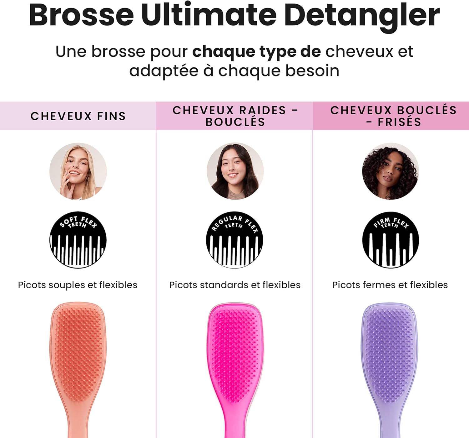 Tangle Teezer - Ultimate Detangler - picots deux niveaux, démêle sans casse, cheveux secs ou mouillés, 25x6 cm