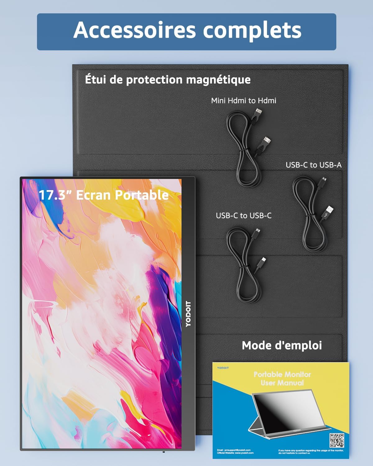 Yodoit - écran portable 17,3