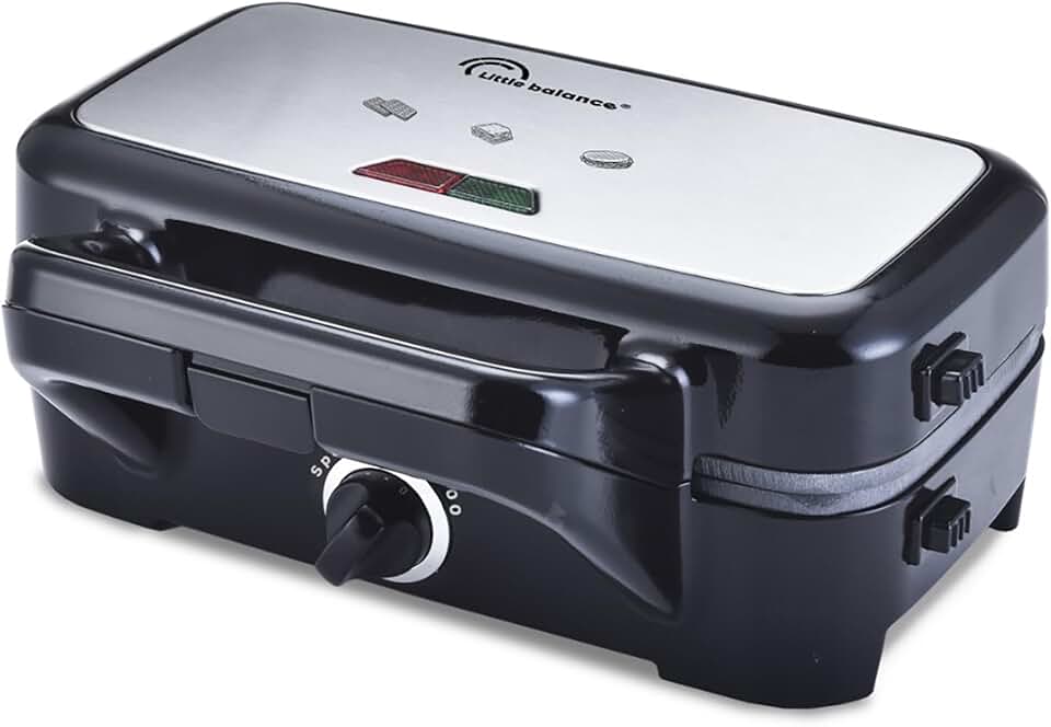 Little Balance - gaufrier/grill 2en1 inox, 1200W, plaques amovibles, 8368