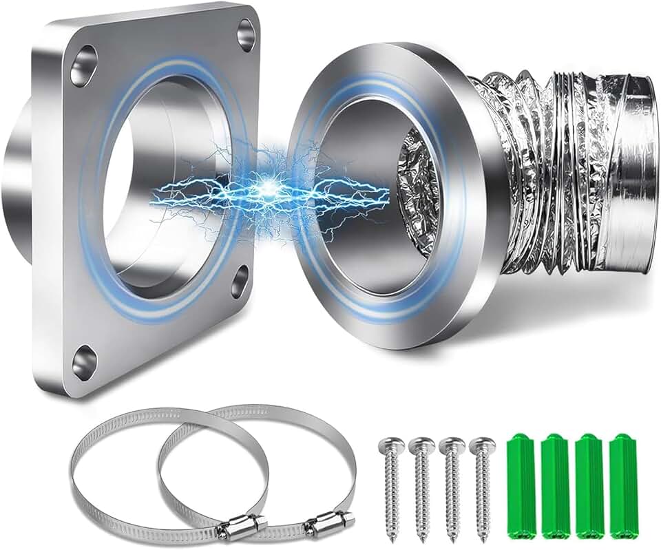 Fafeicy - Kit conduit sécheuse magnétique, 4 pouces, tuyau alu 10 cm