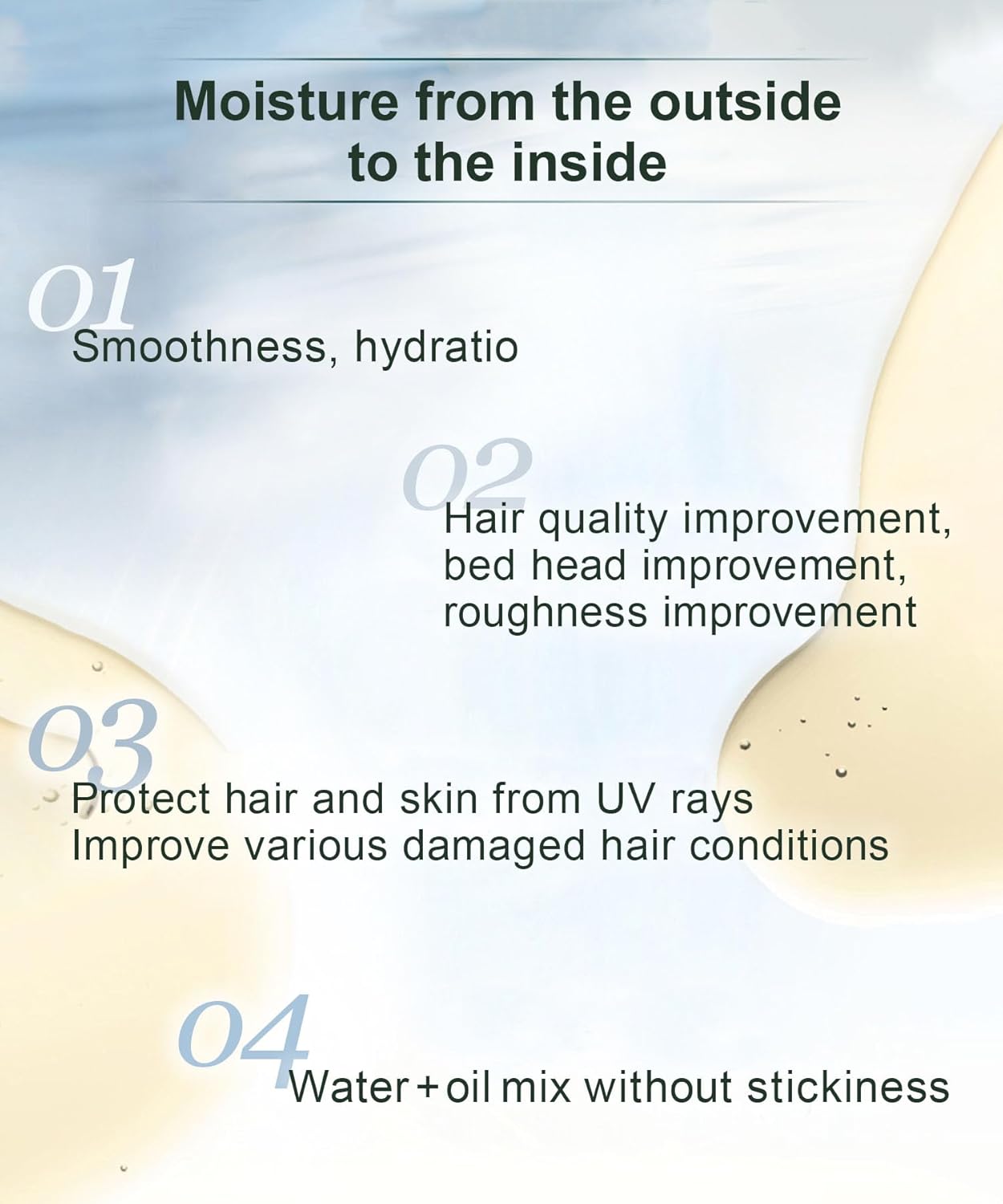 Huile capillaire - Gold Mist 95ml - spray hydratant corps et cheveux - soin cuticules, peau sèche, fabriqué au Japon