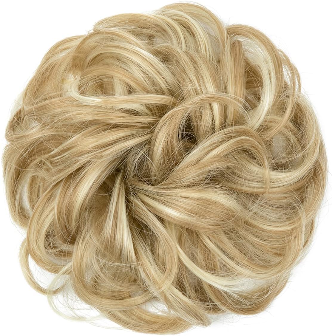 JJstar - chignon postiche bouclé élastique femme, blond foncé